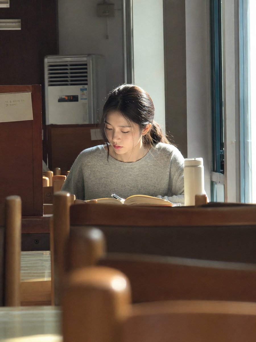 Sunlit Library Study Portrait - GPT Image 2 prompt example