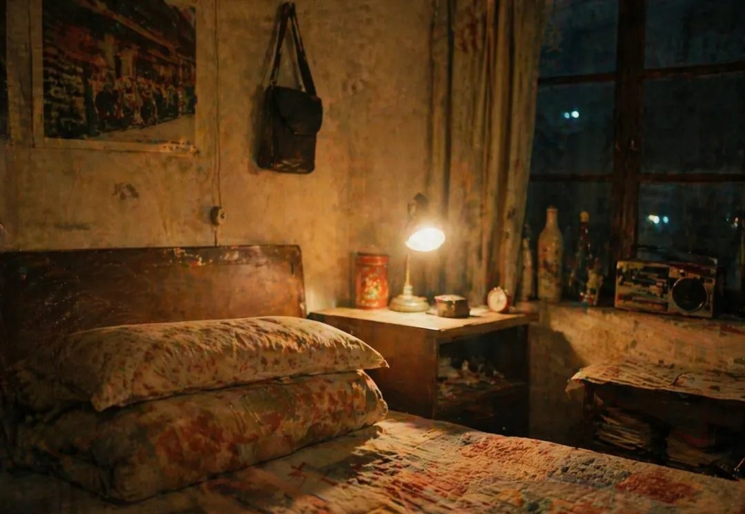Moody Vintage Bedroom at Night - GPT Image 2 prompt example
