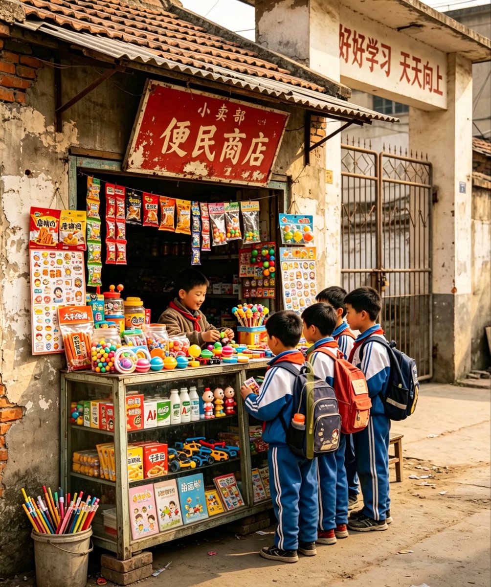 Nostalgic Chinese School Shop Scene - GPT Image 2 Prompt-Beispiel