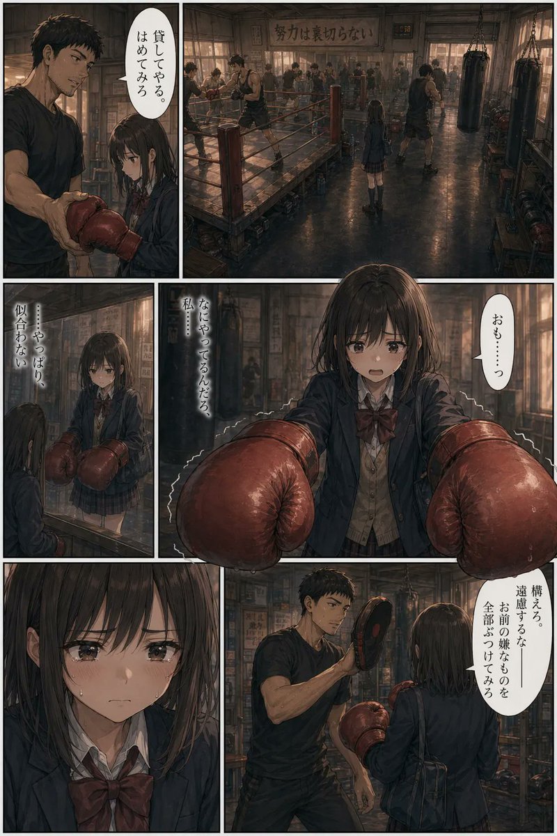 Seinen Boxing Gym Manga Page - GPT Image 2 prompt example