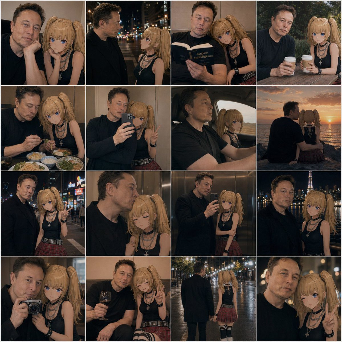 Anime Girl and Man Date Photo Collage - GPT Image 2 prompt example