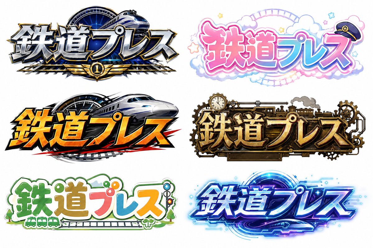 Six Japanese Train Logo Variations - esempio di prompt GPT Image 2