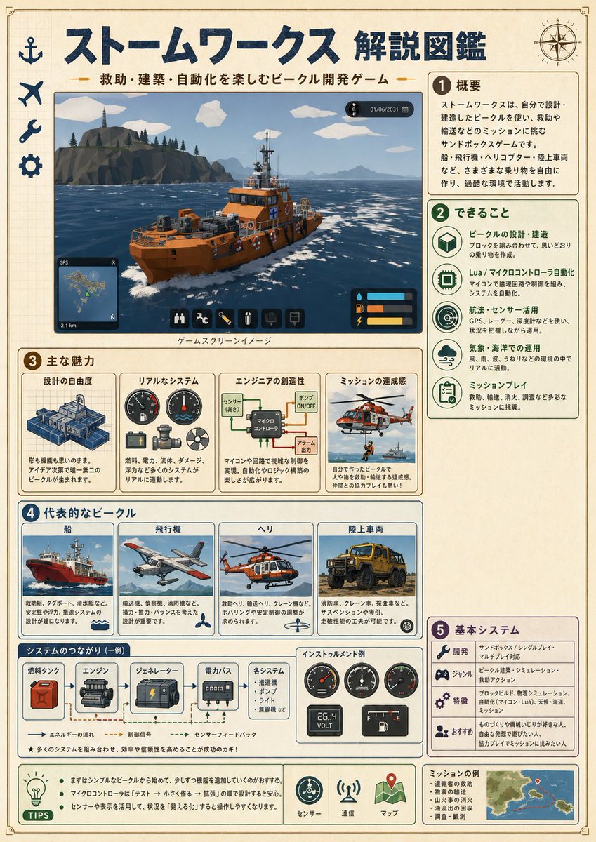 Japanese Stormworks Guide Infographic - GPT Image 2 prompt example