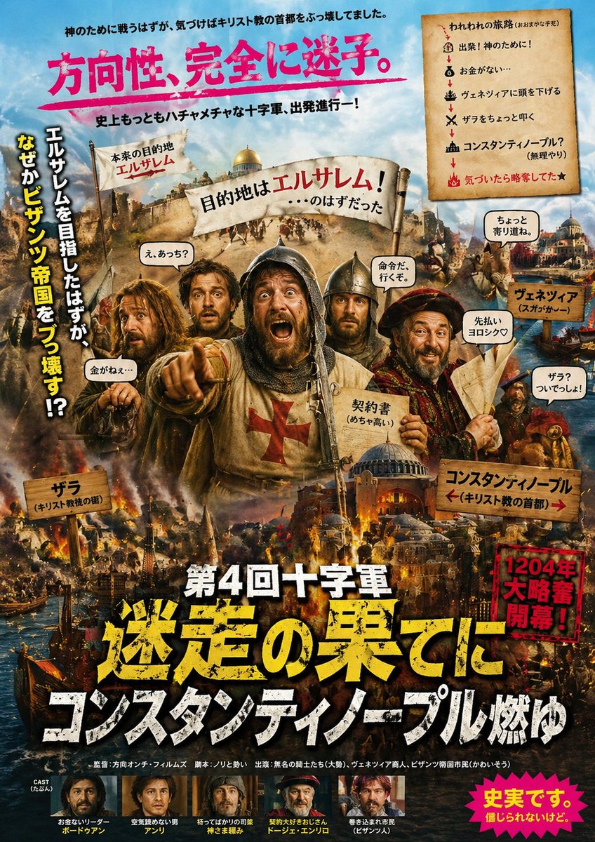 Chaotic Fourth Crusade Parody Poster - GPT Image 2 prompt example