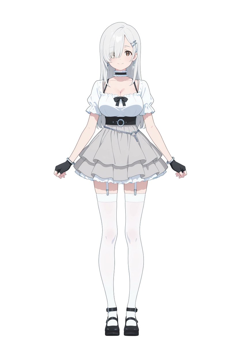 Full-Body Silver Anime Girl Design - GPT Image 2 prompt example