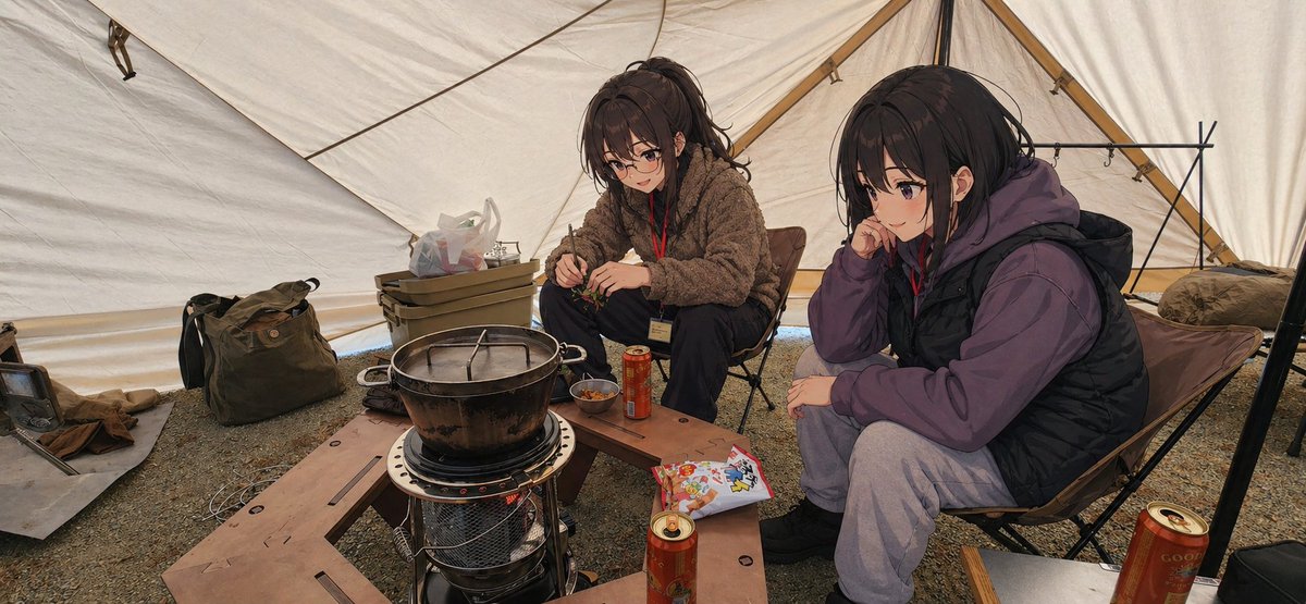 Anime Campers in a Winter Tent - esempio di prompt GPT Image 2