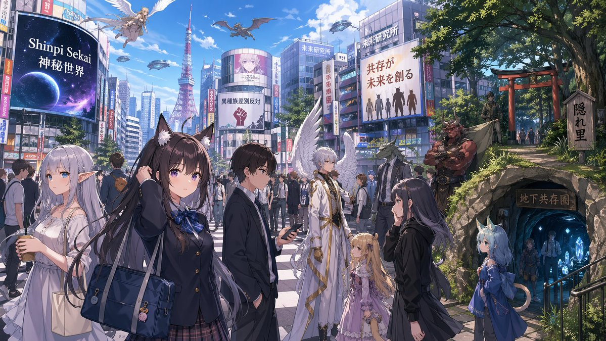 Urban Fantasy Coexistence Crossing - GPT Image 2 prompt example