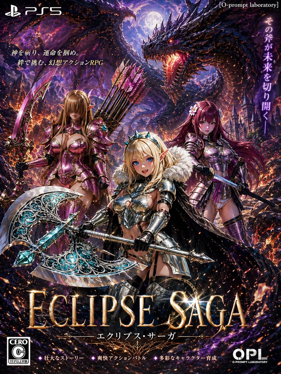 Dark Fantasy PS5 RPG Cover Art - GPT Image 2 prompt example