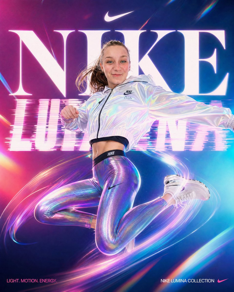 Neon Nike Lumina Ad Poster - GPT Image 2 Prompt-Beispiel
