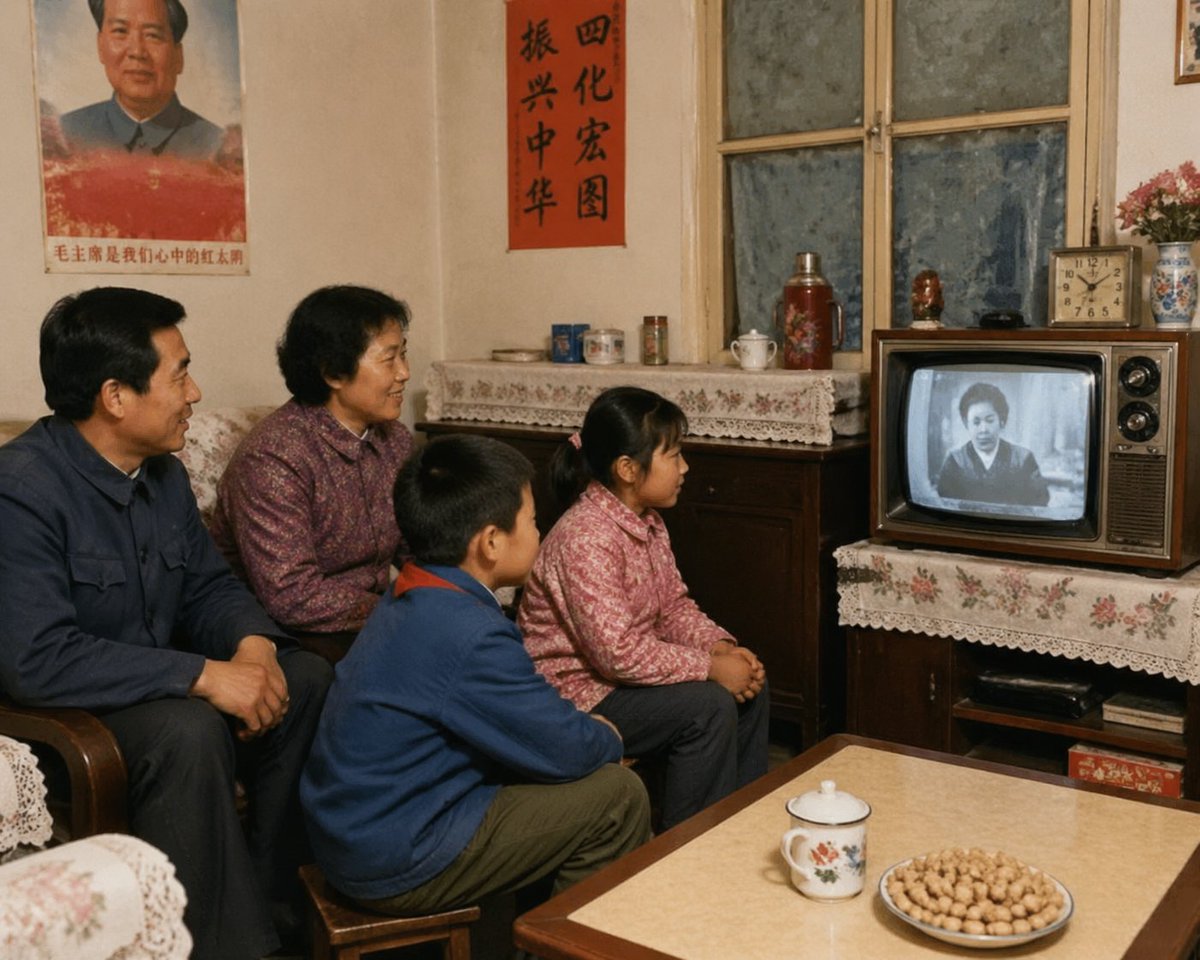 1980s Chinese Family Watching TV - GPT Image 2 prompt example