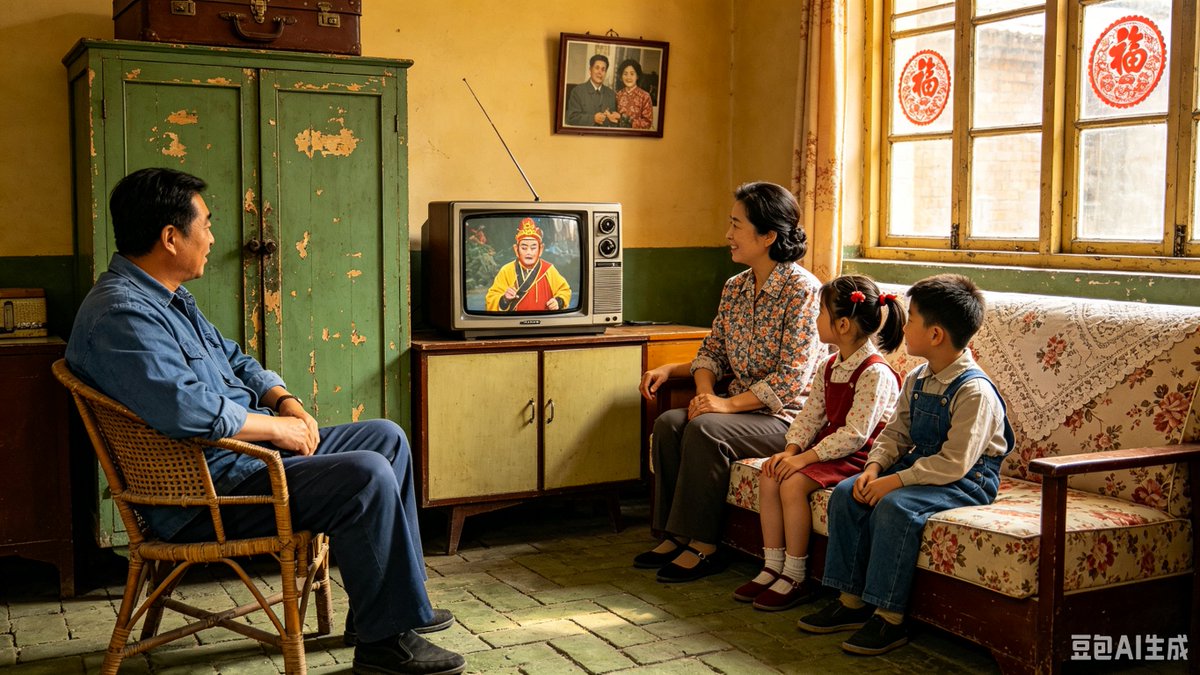 1980s Chinese Family Watching TV - GPT Image 2 prompt example