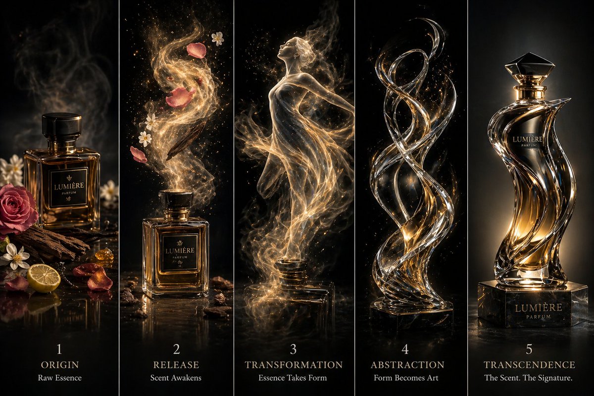 Luxury Perfume Transformation Art - esempio di prompt GPT Image 2