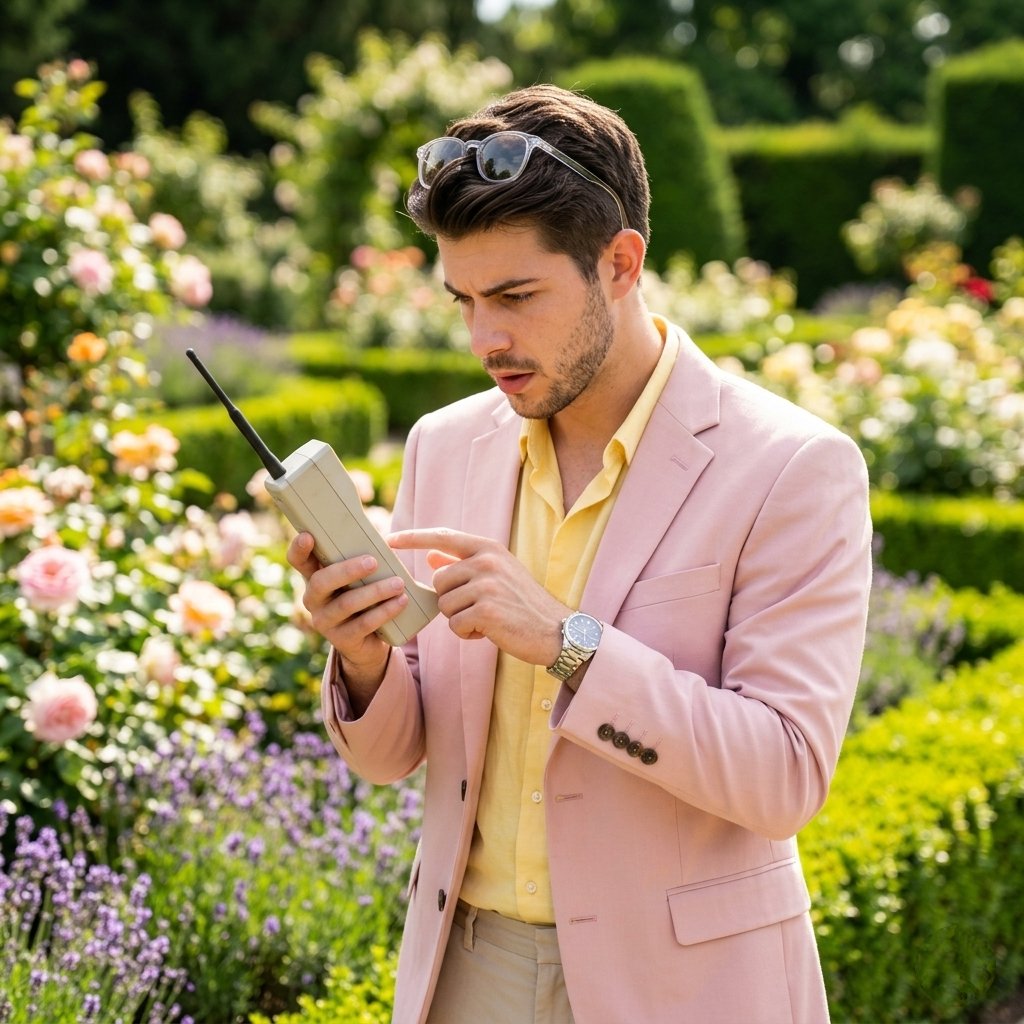 Lifestyle Garden Photography with Retro Tech - GPT Image 2 prompt example