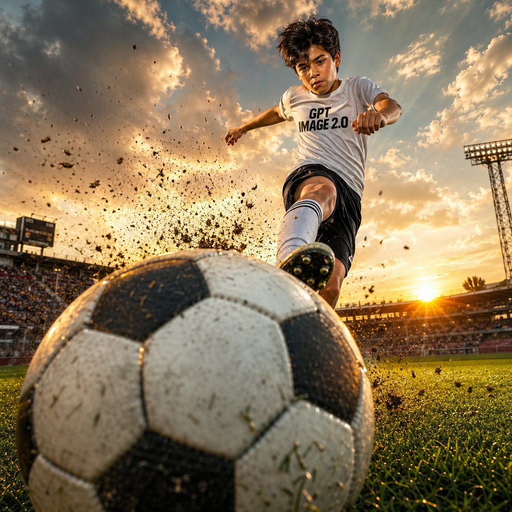 Dramatic Soccer Cinematic Action Shot - esempio di prompt GPT Image 2