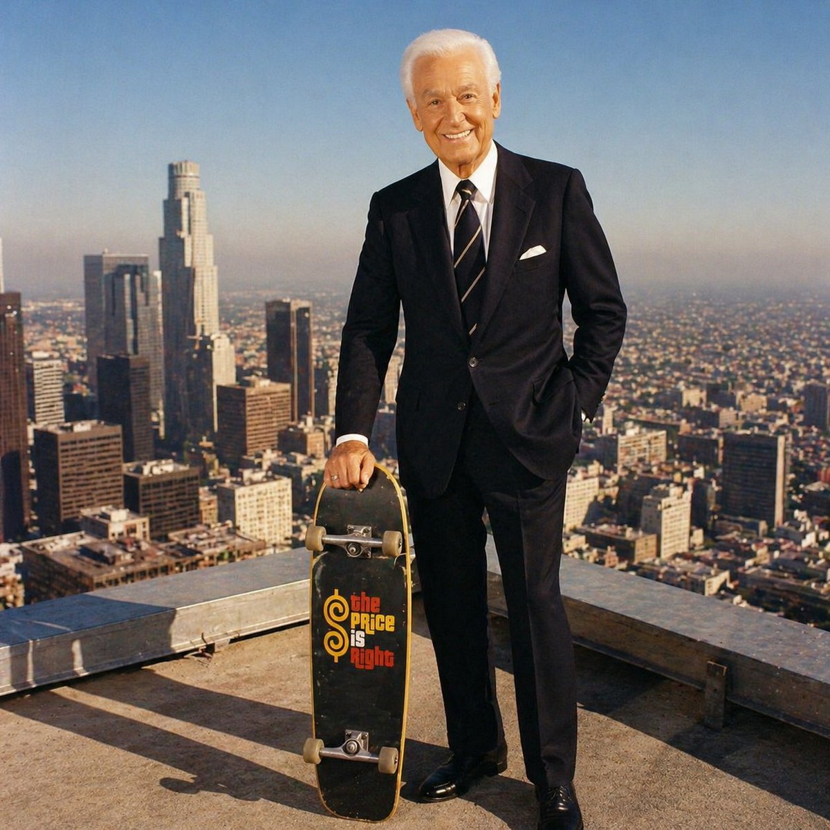Bob Barker Skyscraper Portrait - GPT Image 2 prompt example
