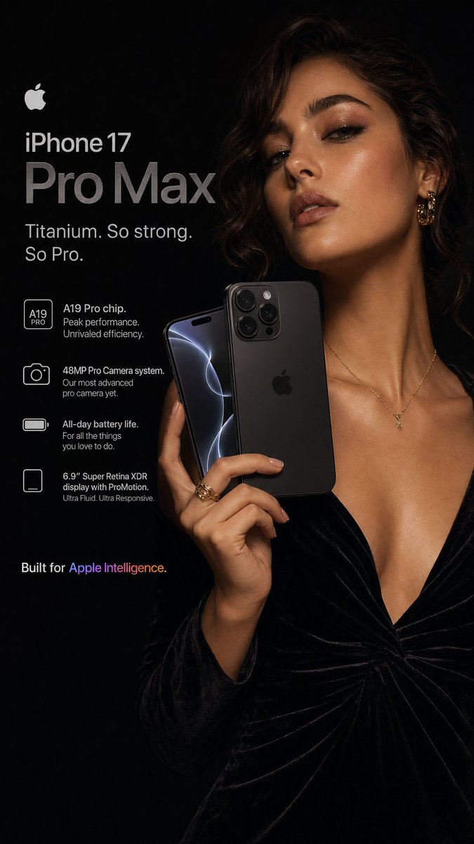 Hyperrealistic iPhone 17 Pro Max Ad - esempio di prompt GPT Image 2