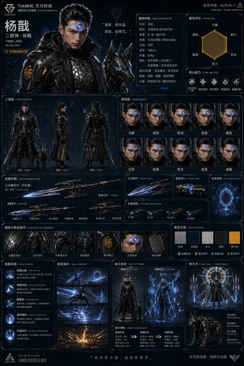 Oriental Cyberpunk Character Setting Sheet - esempio di prompt GPT Image 2