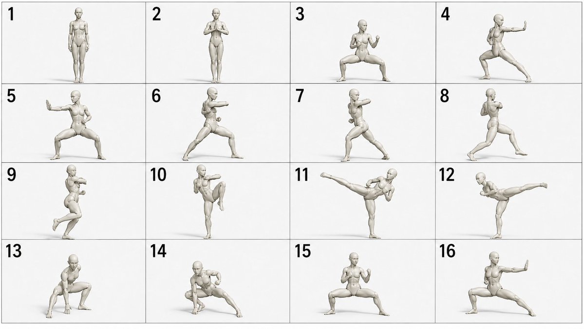 Martial Arts Grid Motion Prompt - esempio di prompt GPT Image 2