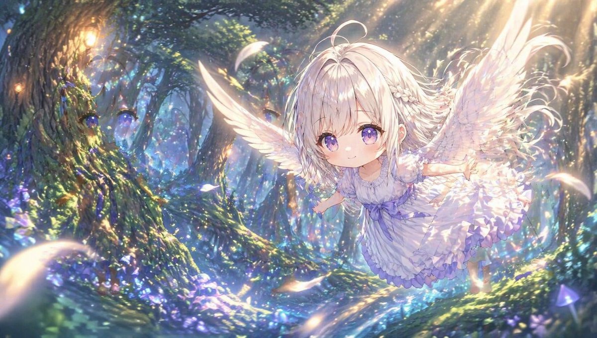 Chibi Angel in Fantasy Forest - GPT Image 2 prompt example
