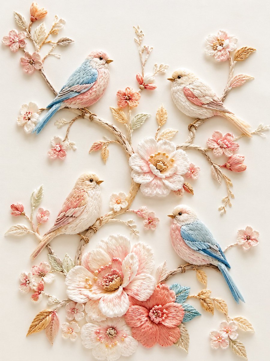 Exquisite Relief Embroidery Illustration - GPT Image 2 prompt example