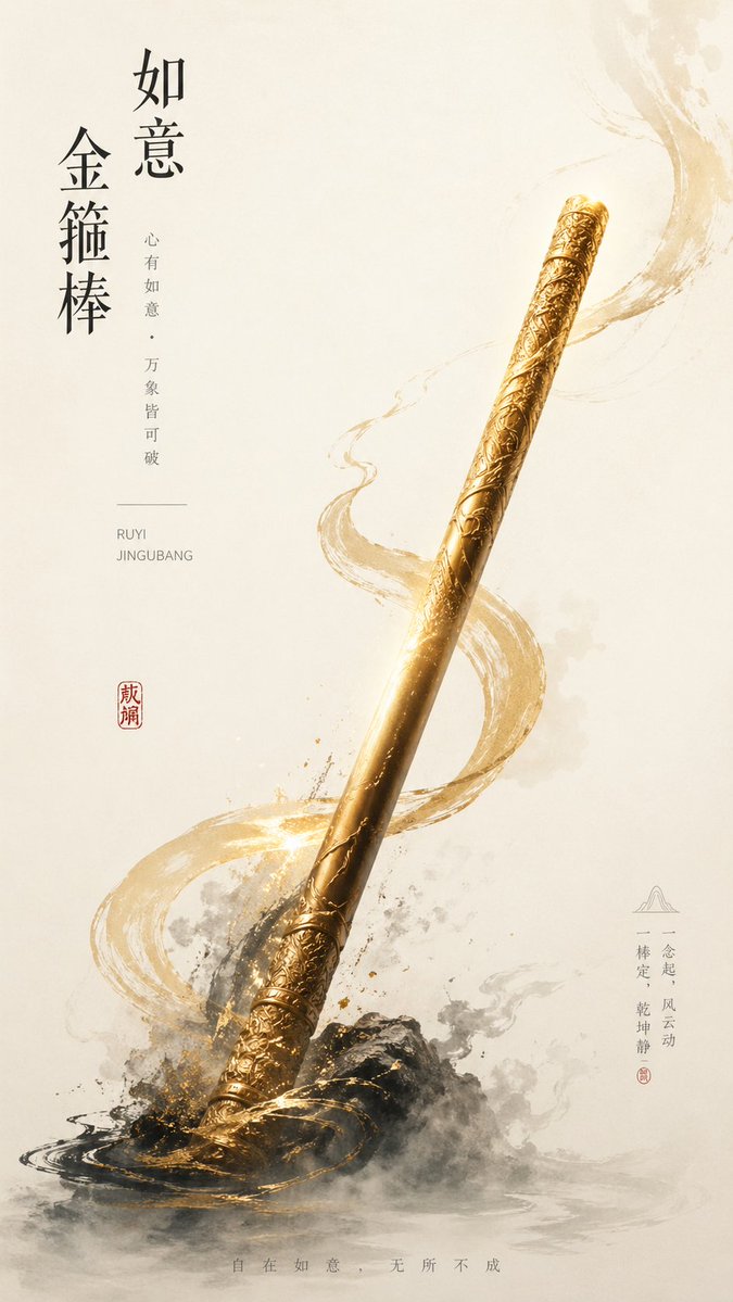 New Chinese Golden Staff Poster - esempio di prompt GPT Image 2