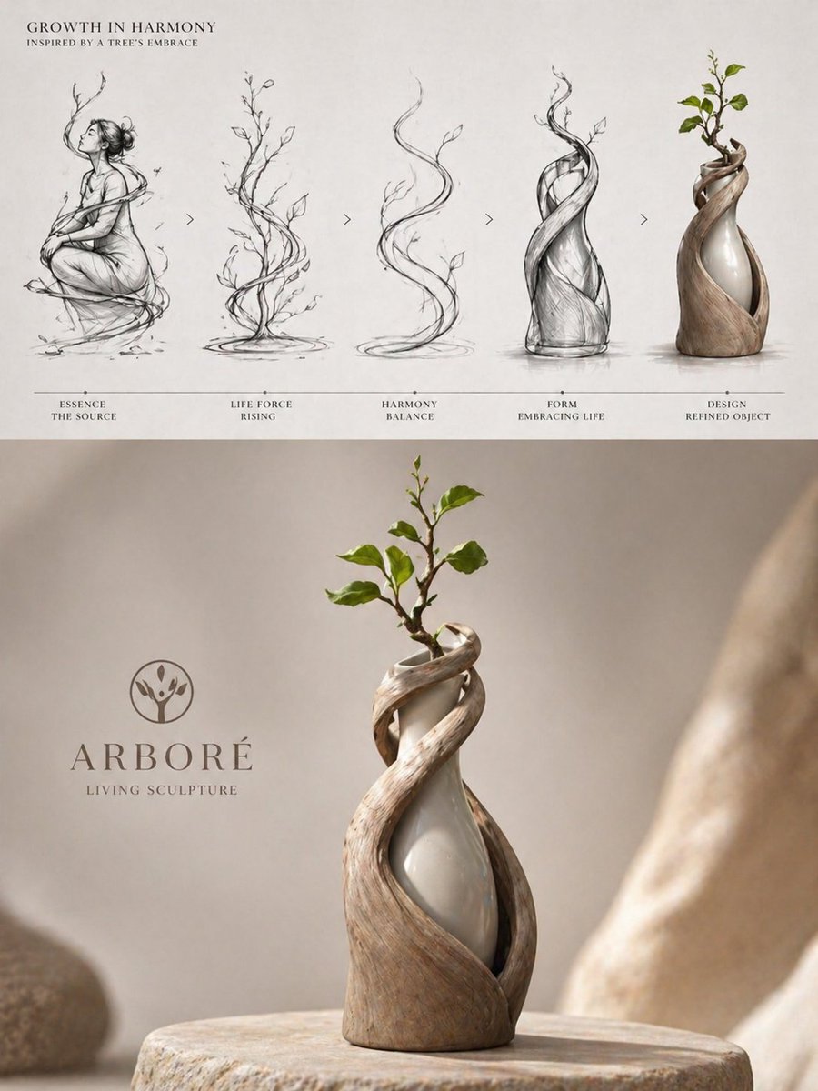 Luxury Biophilic Vase Concept Poster - GPT Image 2 prompt example