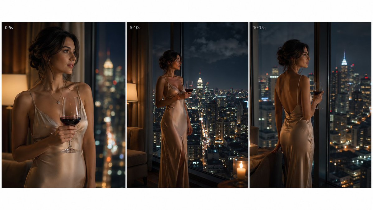 Cinematic Nighttime Fashion Triptych - esempio di prompt GPT Image 2