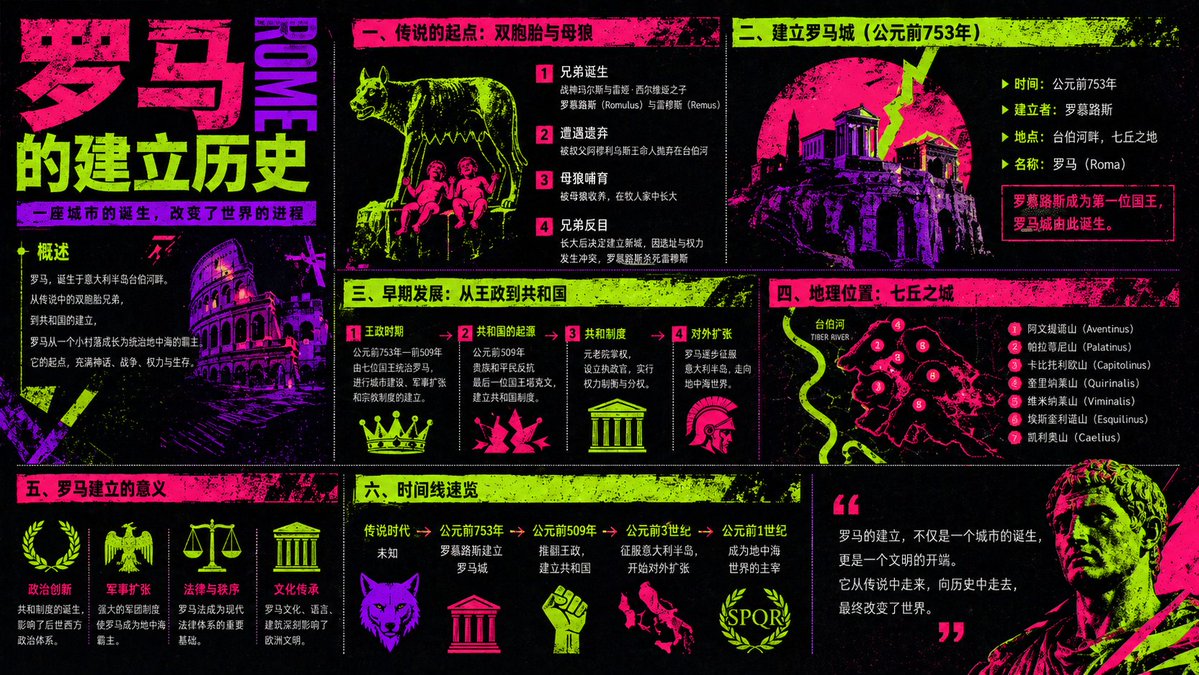 Neon Rome History Infographic - GPT Image 2 prompt example