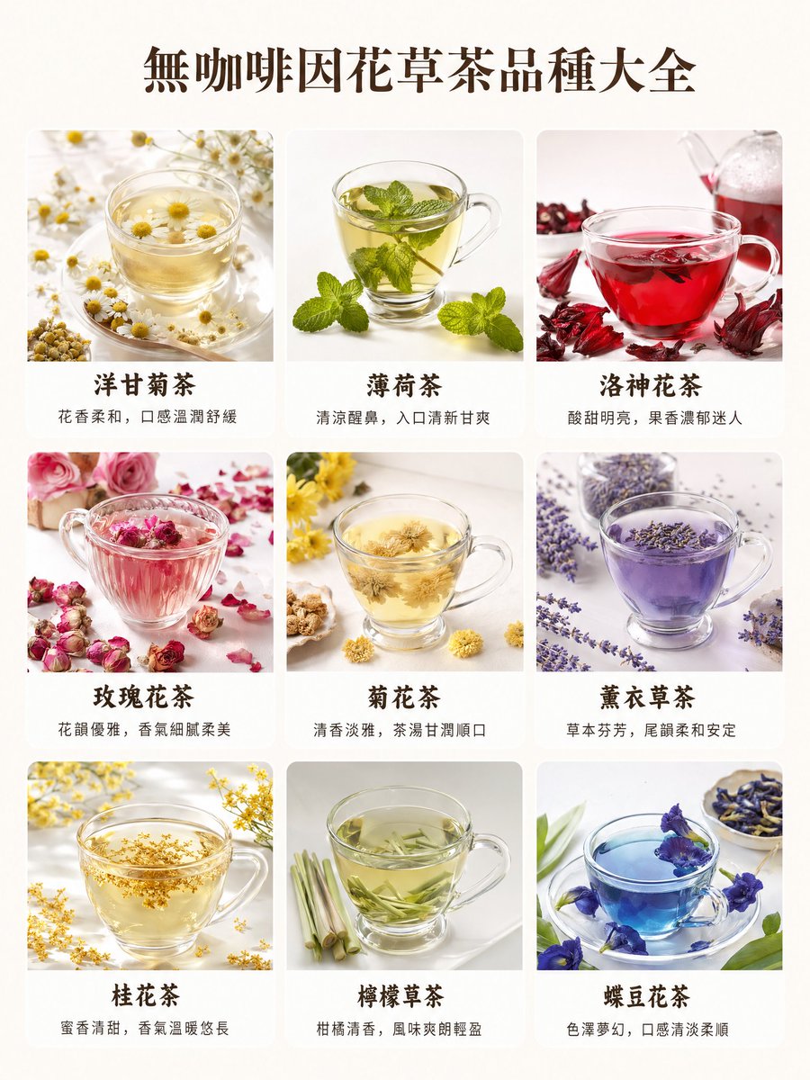 Caffeine-Free Herbal Tea Chart - esempio di prompt GPT Image 2
