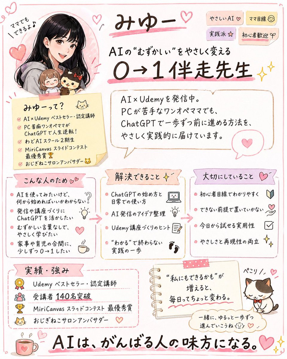 Cute handwritten profile summary poster - GPT Image 2 prompt example