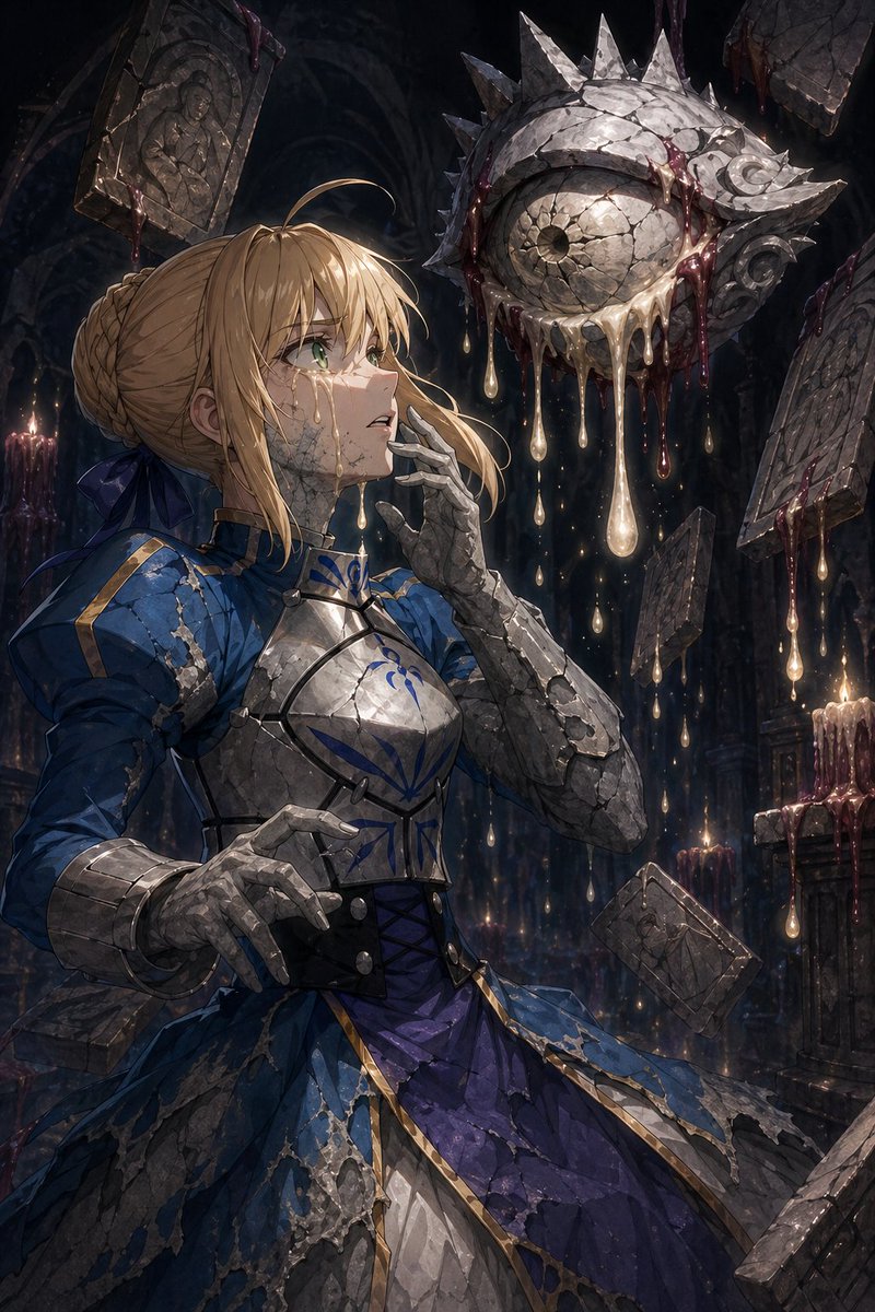 Partial Petrification Dark Fantasy Card Art - esempio di prompt GPT Image 2