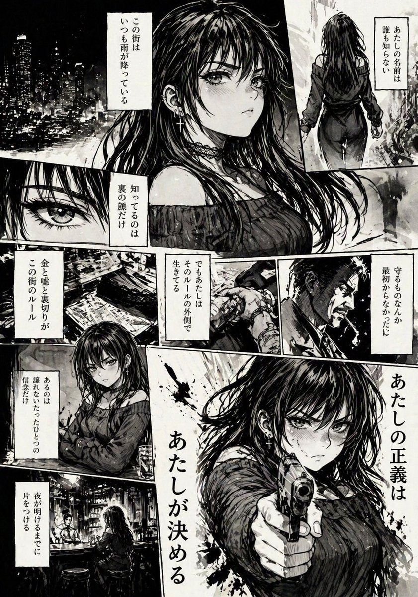 Hard-Boiled Noir Manga Woman Page - esempio di prompt GPT Image 2