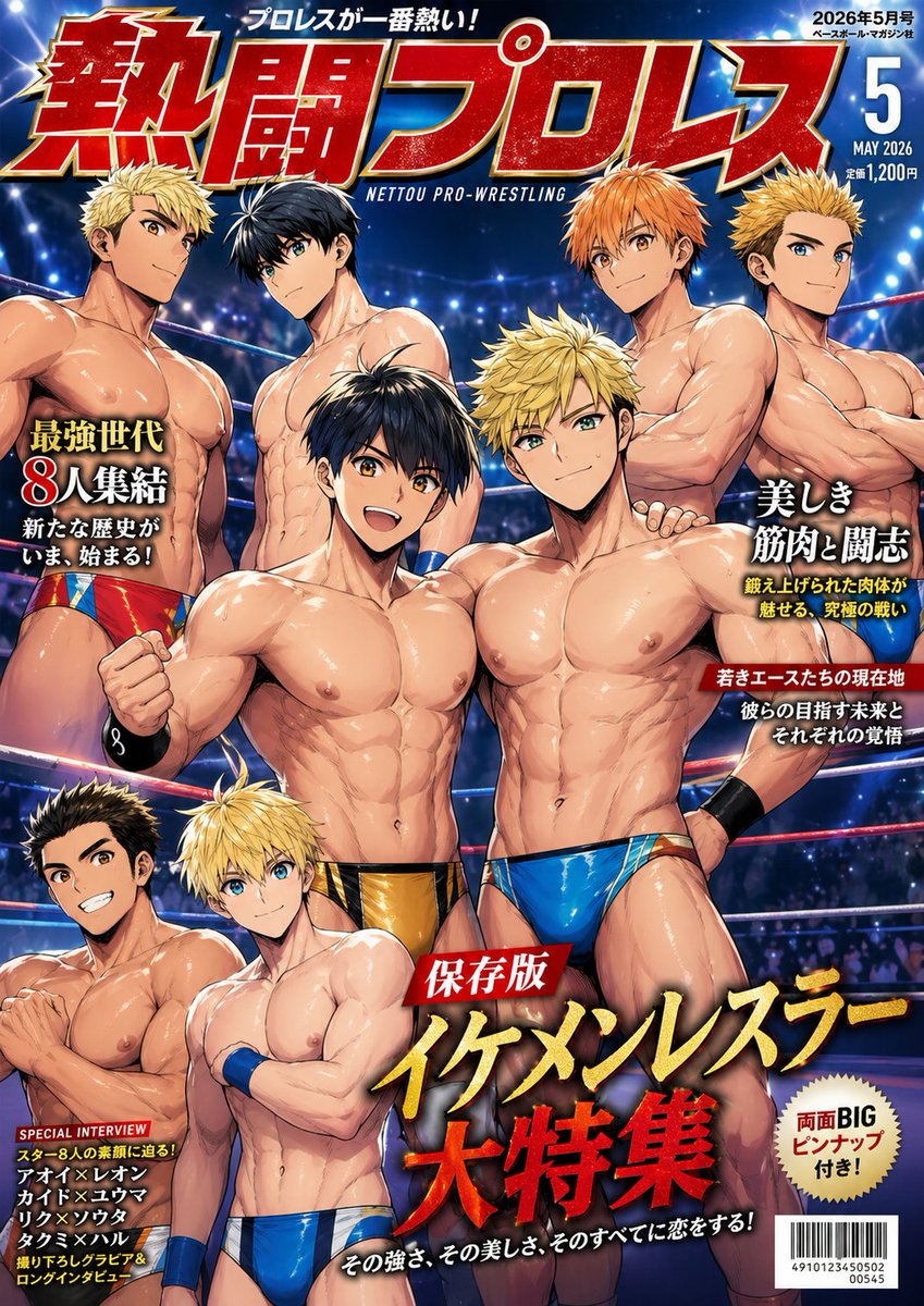 Japanese Pro Wrestling Magazine Cover - GPT Image 2 prompt example