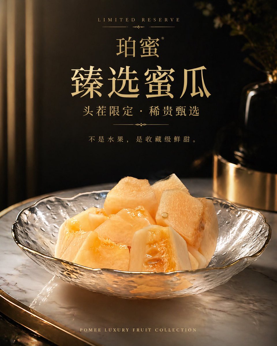 Luxury Melon Poster from Food Reference - esempio di prompt GPT Image 2